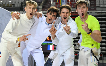 U23-as vívó Eb - Aranyérmes a férfi párbajtőrcsapat.