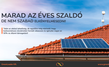 Energiahivatal: marad a háztartási napelemes rendszerek éves szaldó elszámolása jövőre!