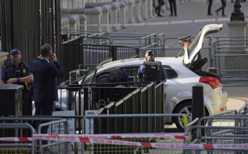 A Buckingham-palota kapujának hajtott egy autó.
