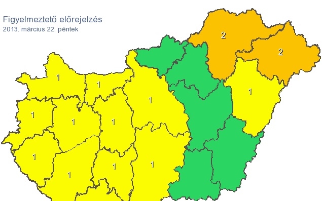 Péntekre másodfokú figyelmeztetést adtak ki két megyére viharos szél és a hófúvás miatt is